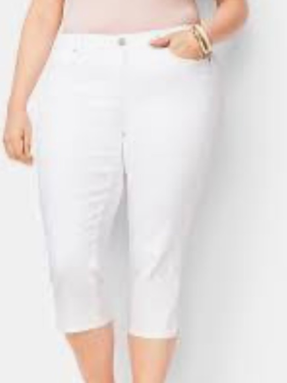 Gloria Vanderbilt Amanda Capri White Denim Jeans - Classic Straight Fit